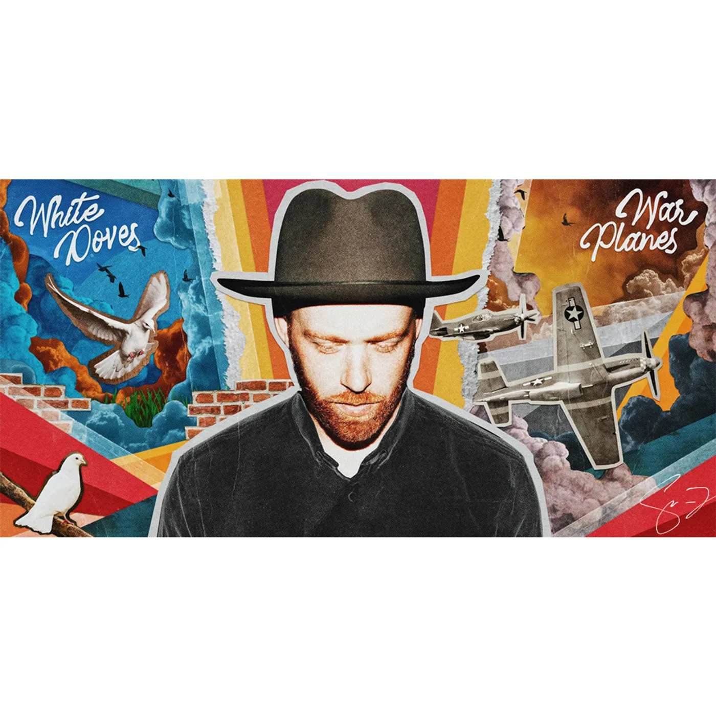 Sam Tinnesz White Doves + Warplanes Poster (SIGNED)