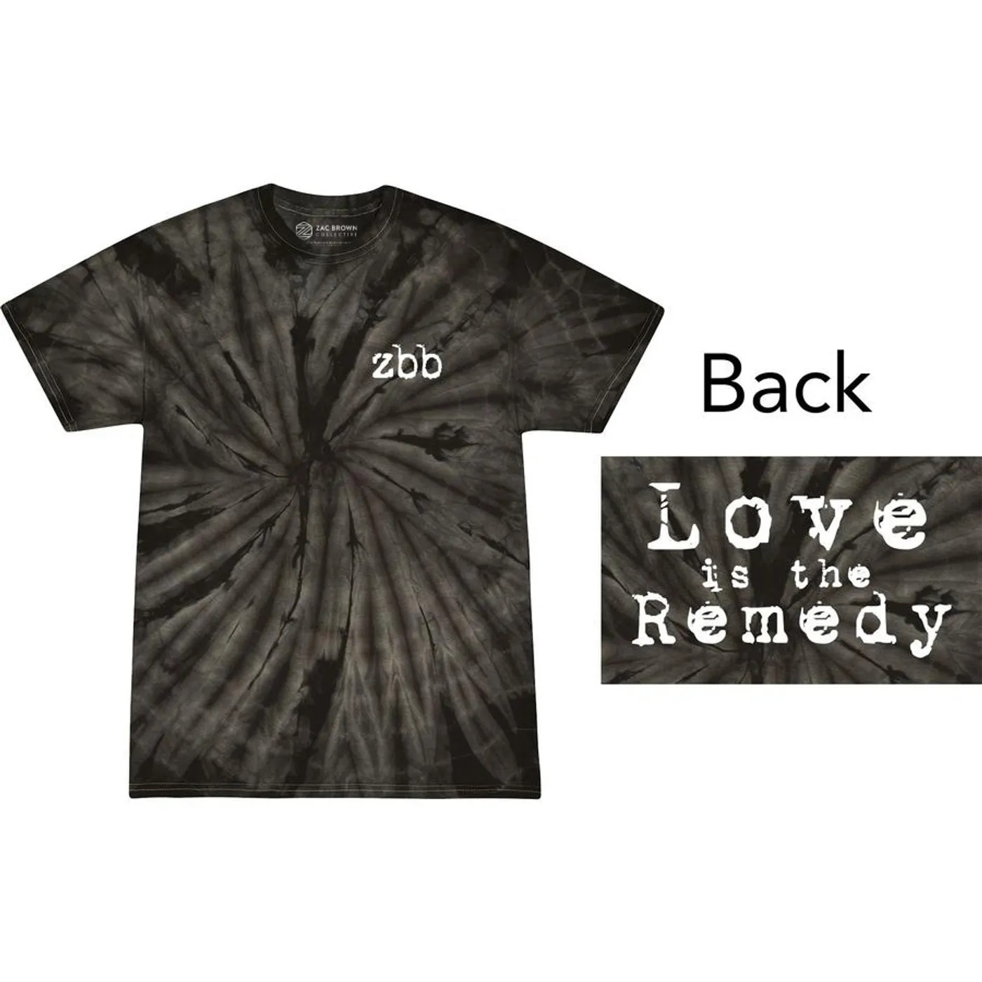Zac Brown Band Love is the Remedy Tie-Dye T-Shirt - Black