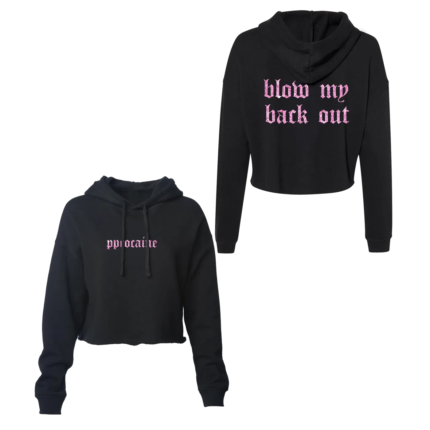 ppcocaine Blow My Back Out Crop Hoodie