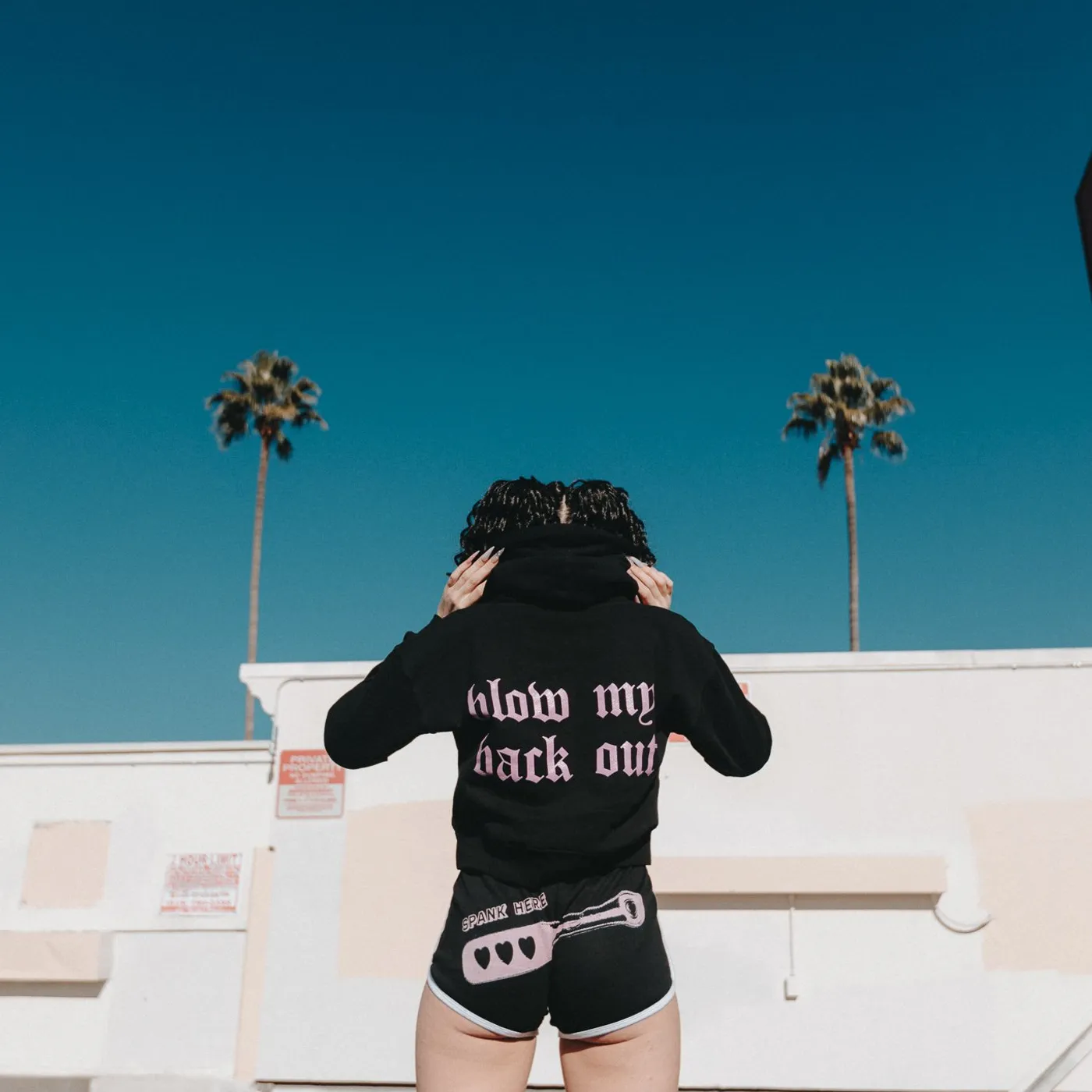 ppcocaine Blow My Back Out Crop Hoodie