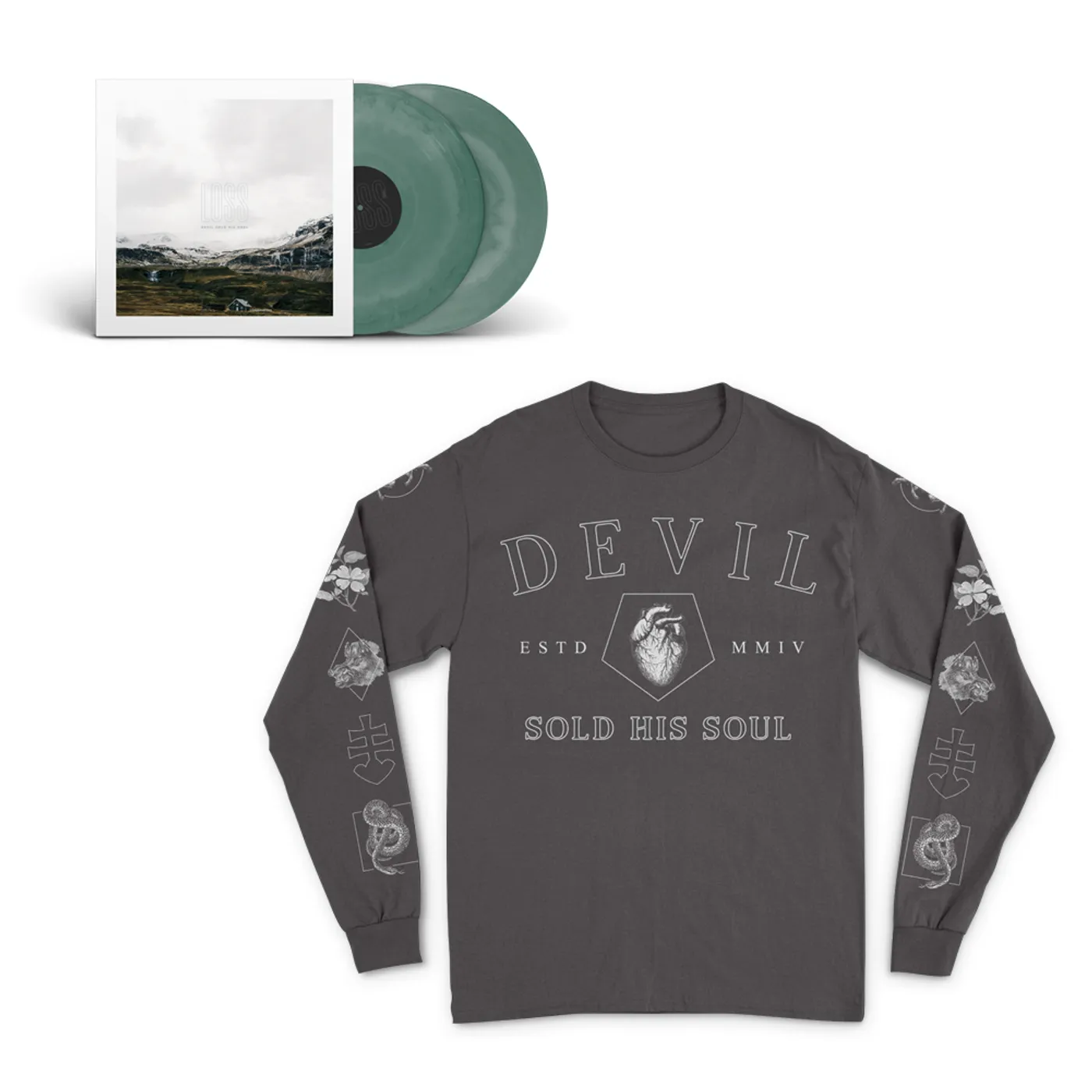 Devil Sold His Soul Loss + Heritage Long Sleeve - Dark Grey/White