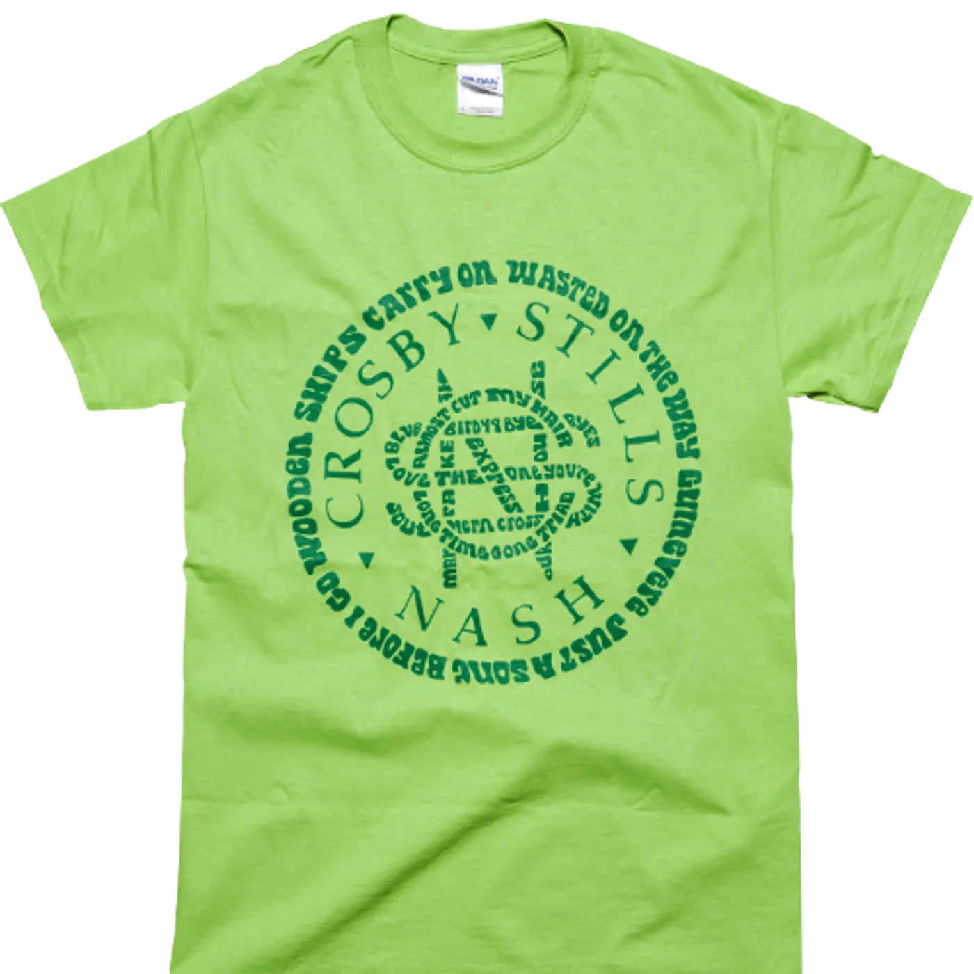 Crosby, Stills & Nash CSN "Song Titles Circle Logo" T-Shirt