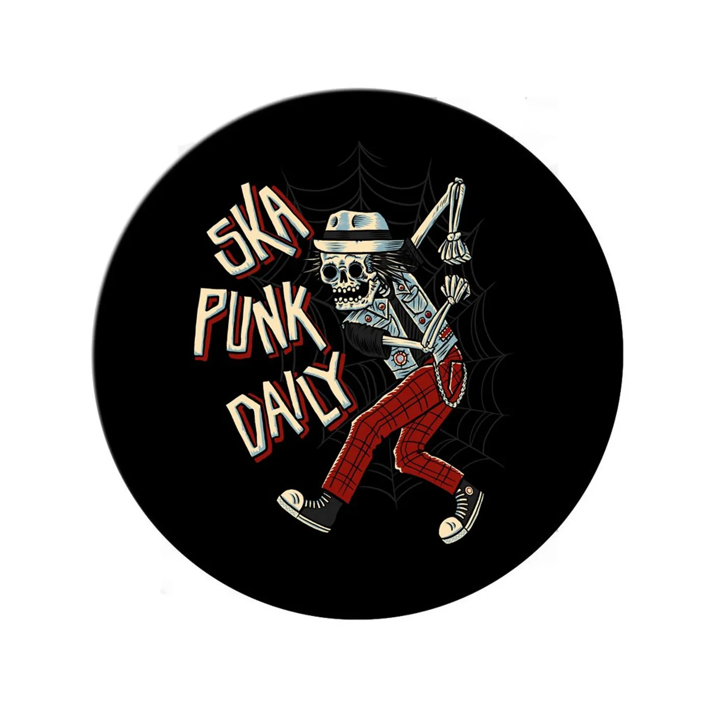 Road Dog Merch Ska Punk Daily "Skanking Bones" 1 inch Pin