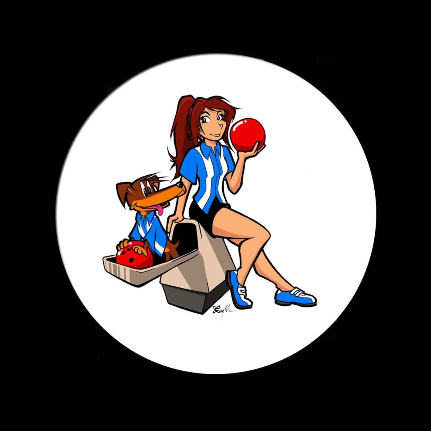 Road Dog Merch Ska Punk Daily "Bowling" 1 inch Pin