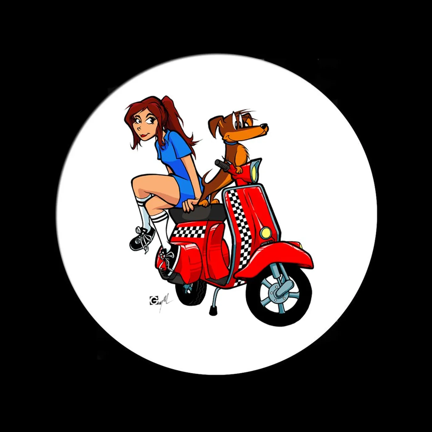 Road Dog Merch Ska Punk Daily "Scooter" 1 inch Pin