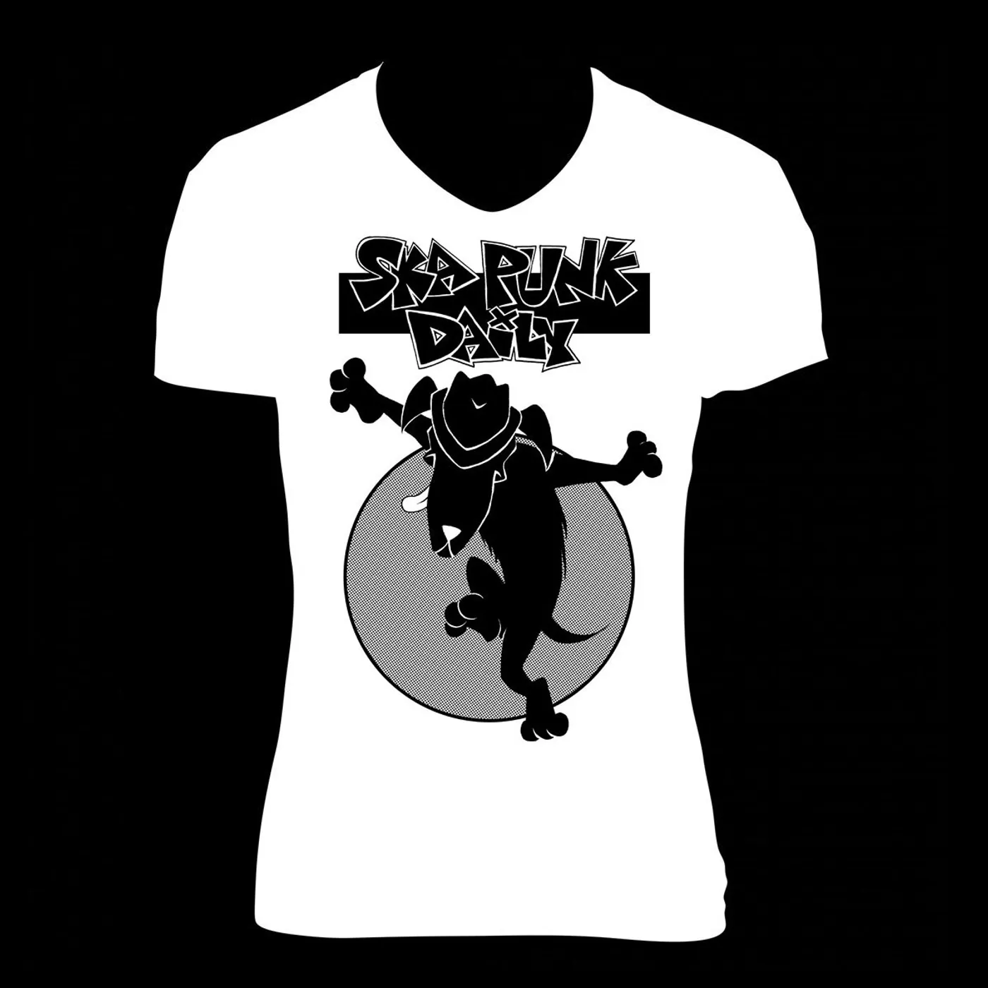 Road Dog Merch Ska Punk Daily "Dog Skanking" Shirt (Woman)