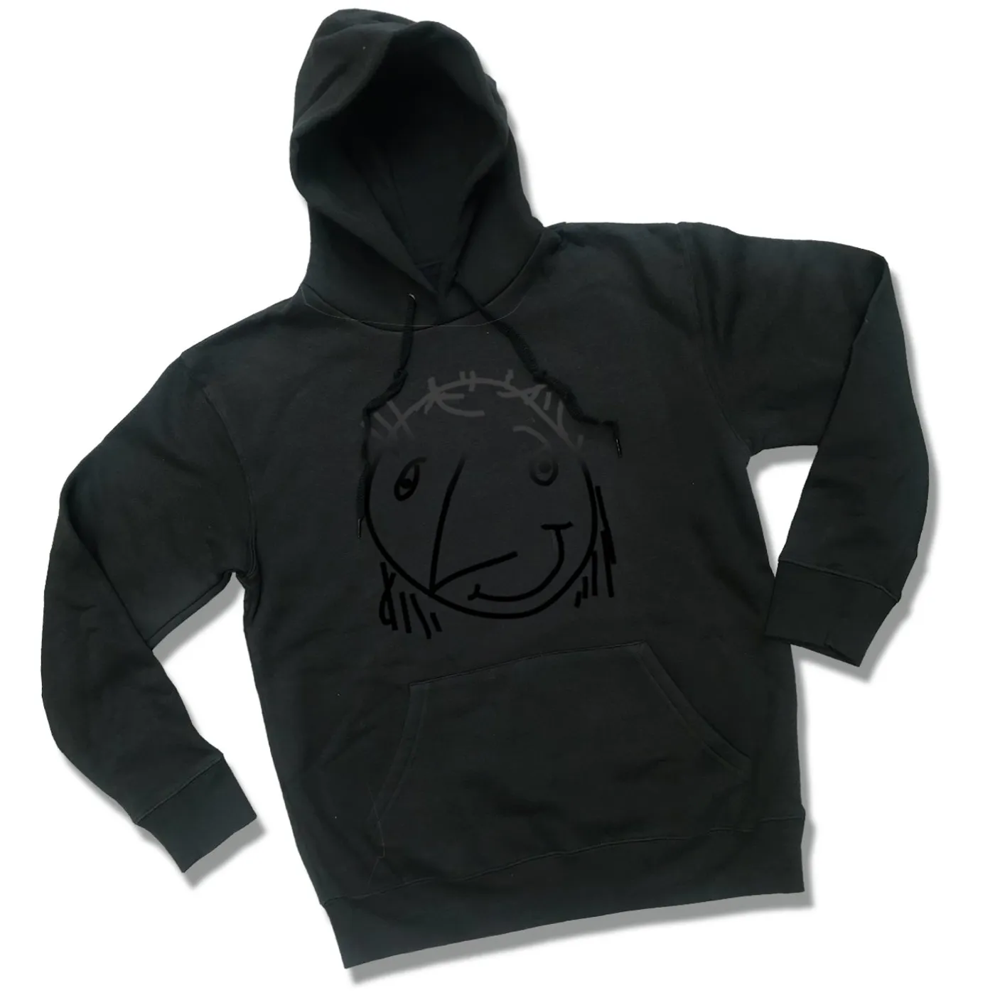 Björn Rosenström Hoodie - Tryck Gubben i svart (Antracit)