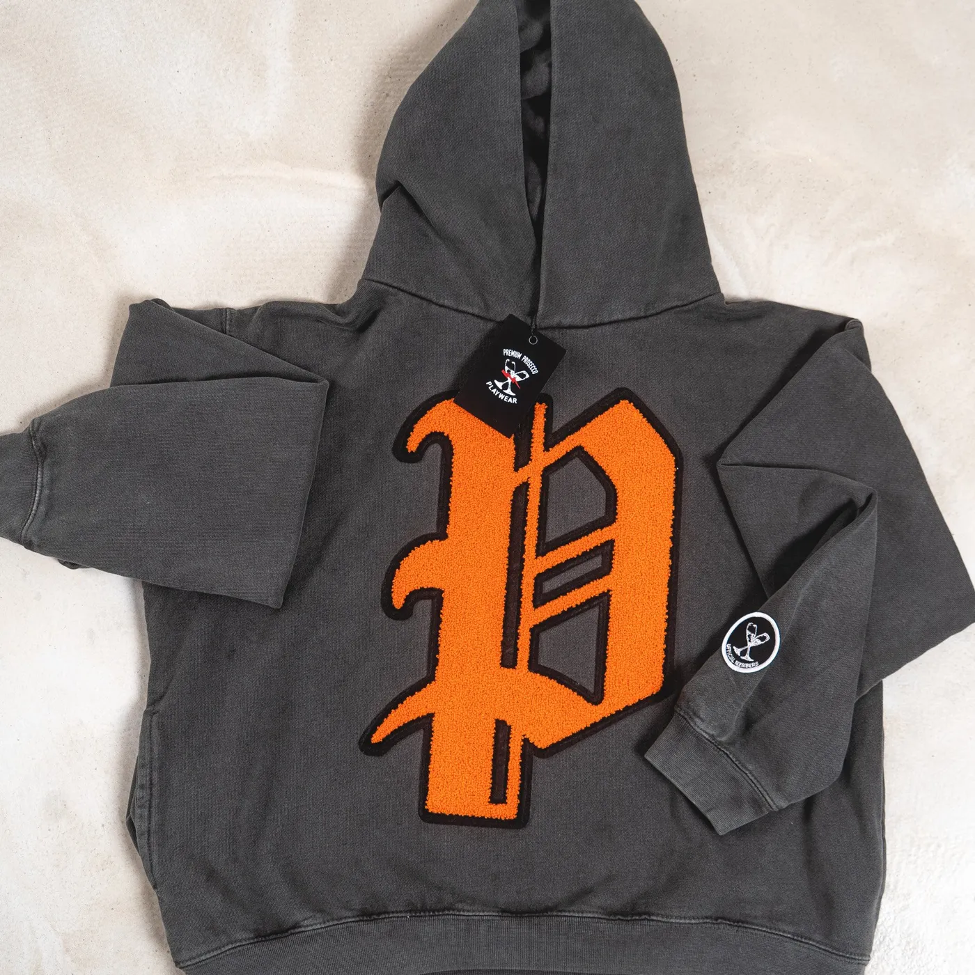CR BLACKS Giant Gothic P Premium Hoodie (Slate Grey)