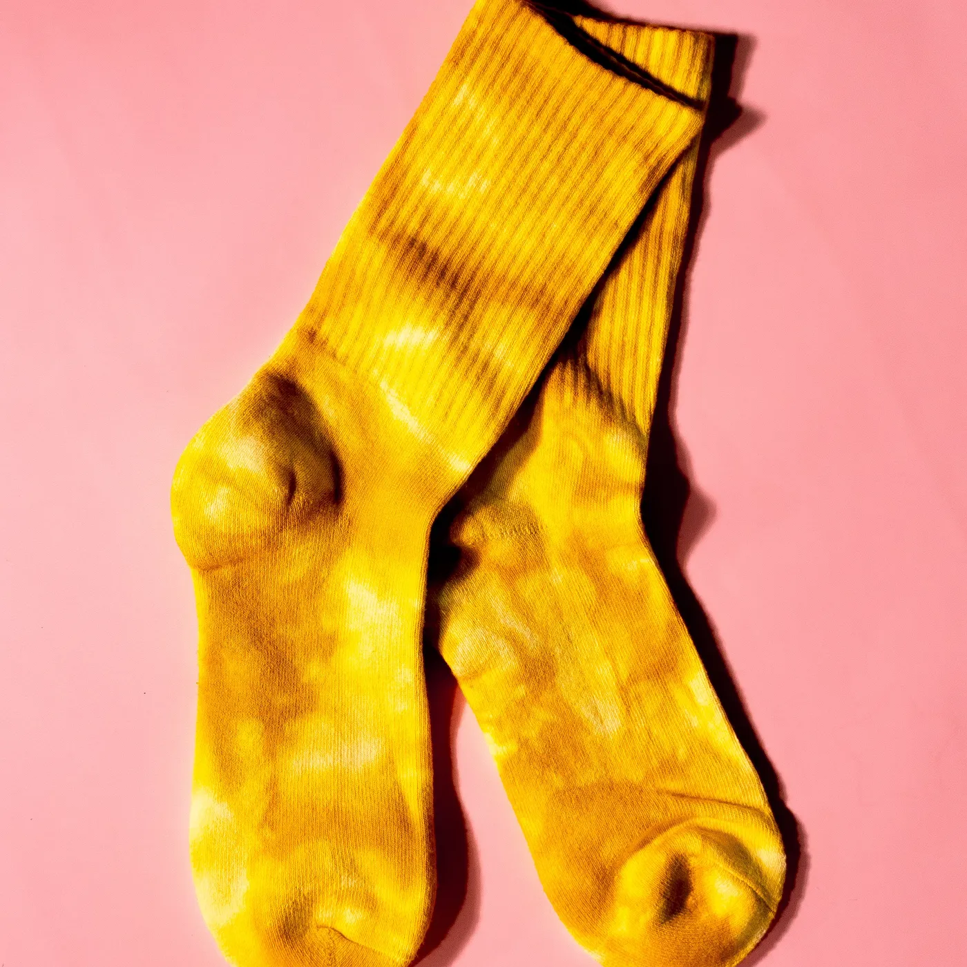 Eddie Island Cozy Yellow Tie Dyed Ankle Socks