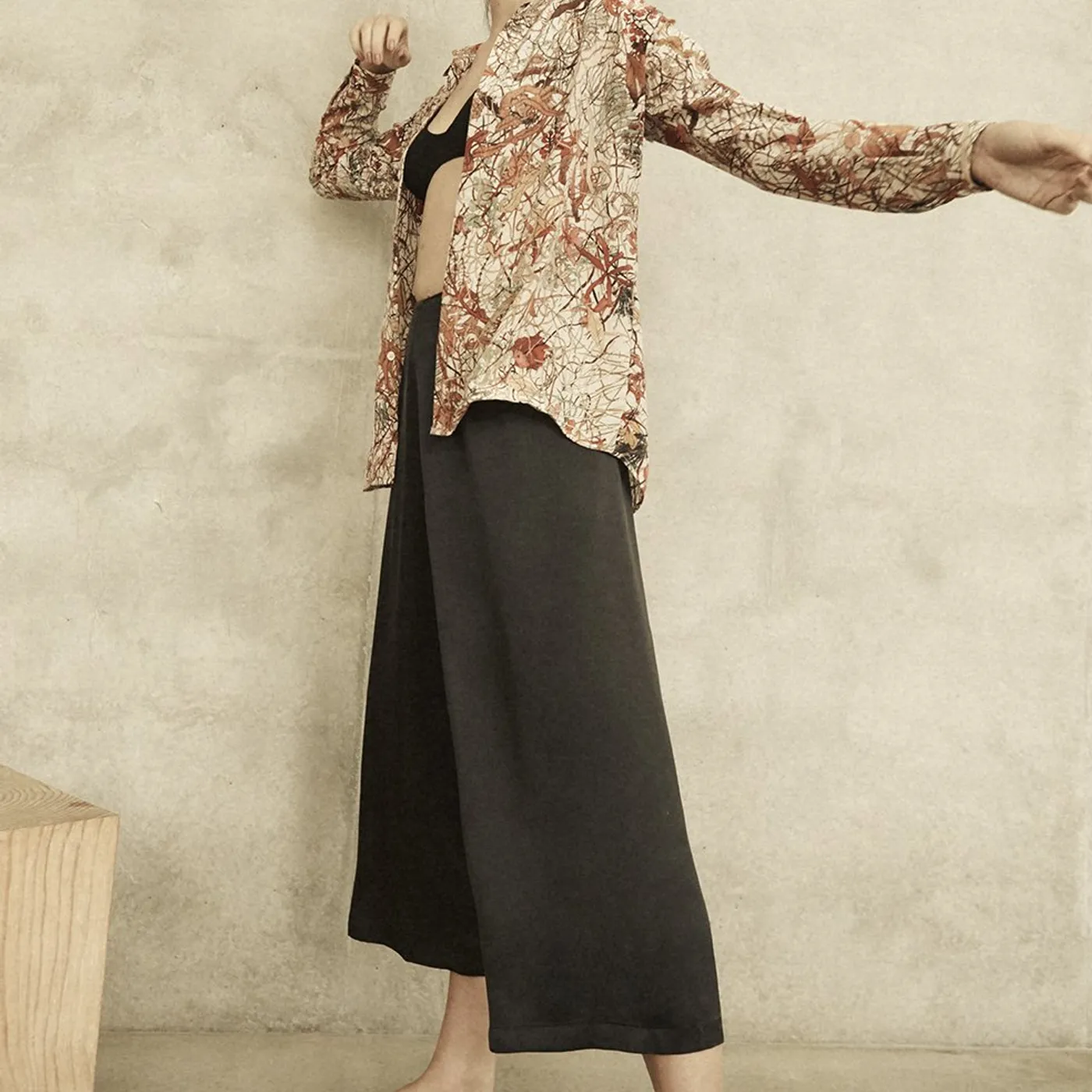 annie hamilton SILK PANT  //  BLACK SATIN