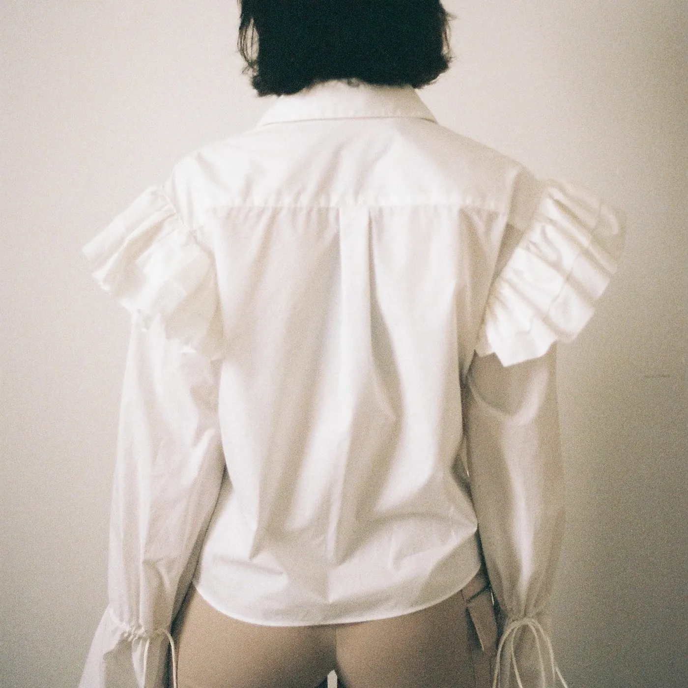 annie hamilton Ruffle Shirt // White