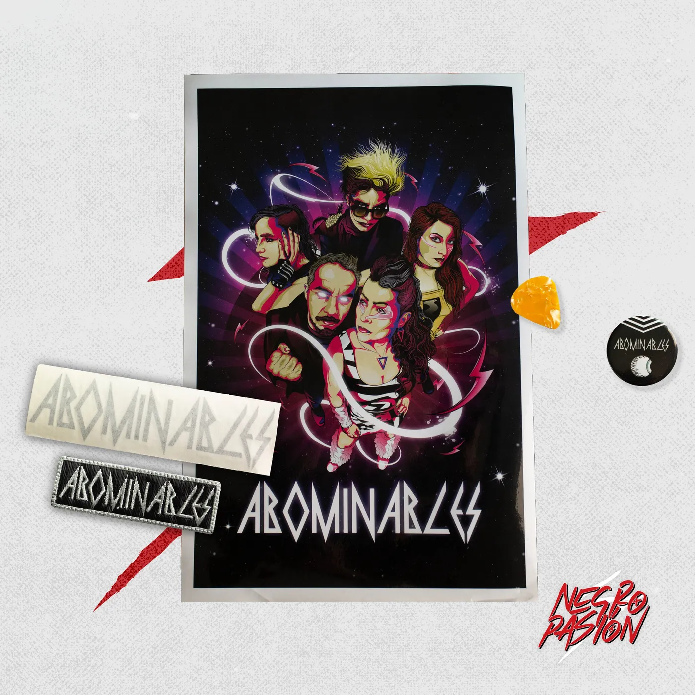 Combo - Abominables - Poster + Pin + Parche + Sticker + Pik