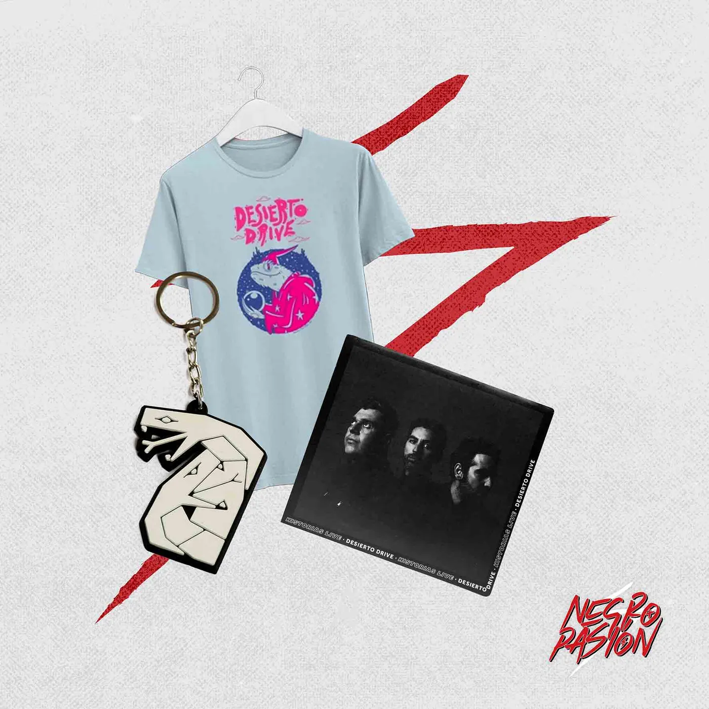 Combo - Desierto Drive - Camiseta + Disco + Llavero