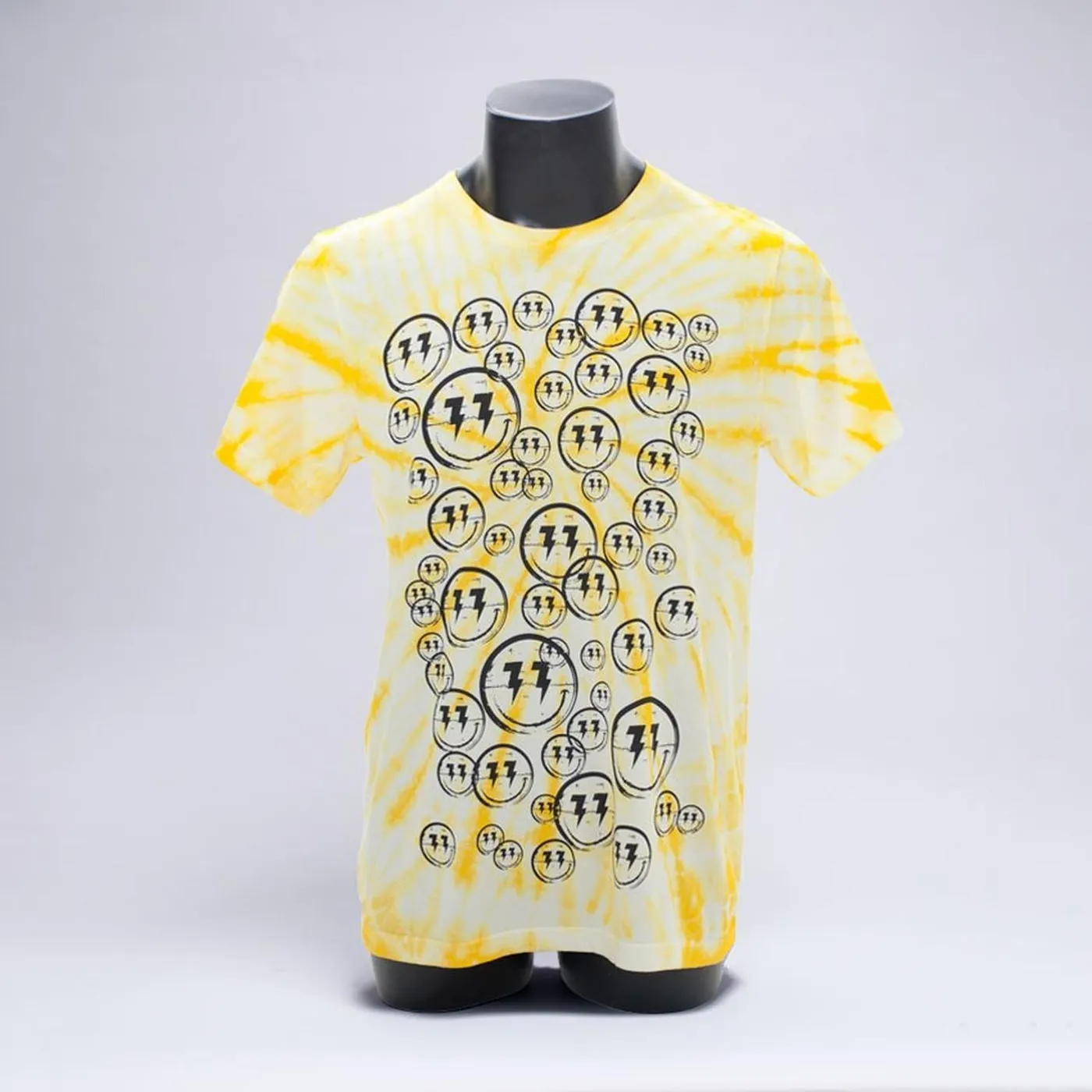 Bingo Players Smiley Pattern Yellow Tie Dye Shirt