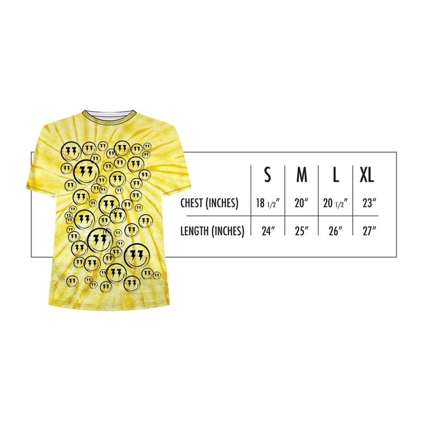 Bingo Players Smiley Pattern Yellow Tie Dye Shirt