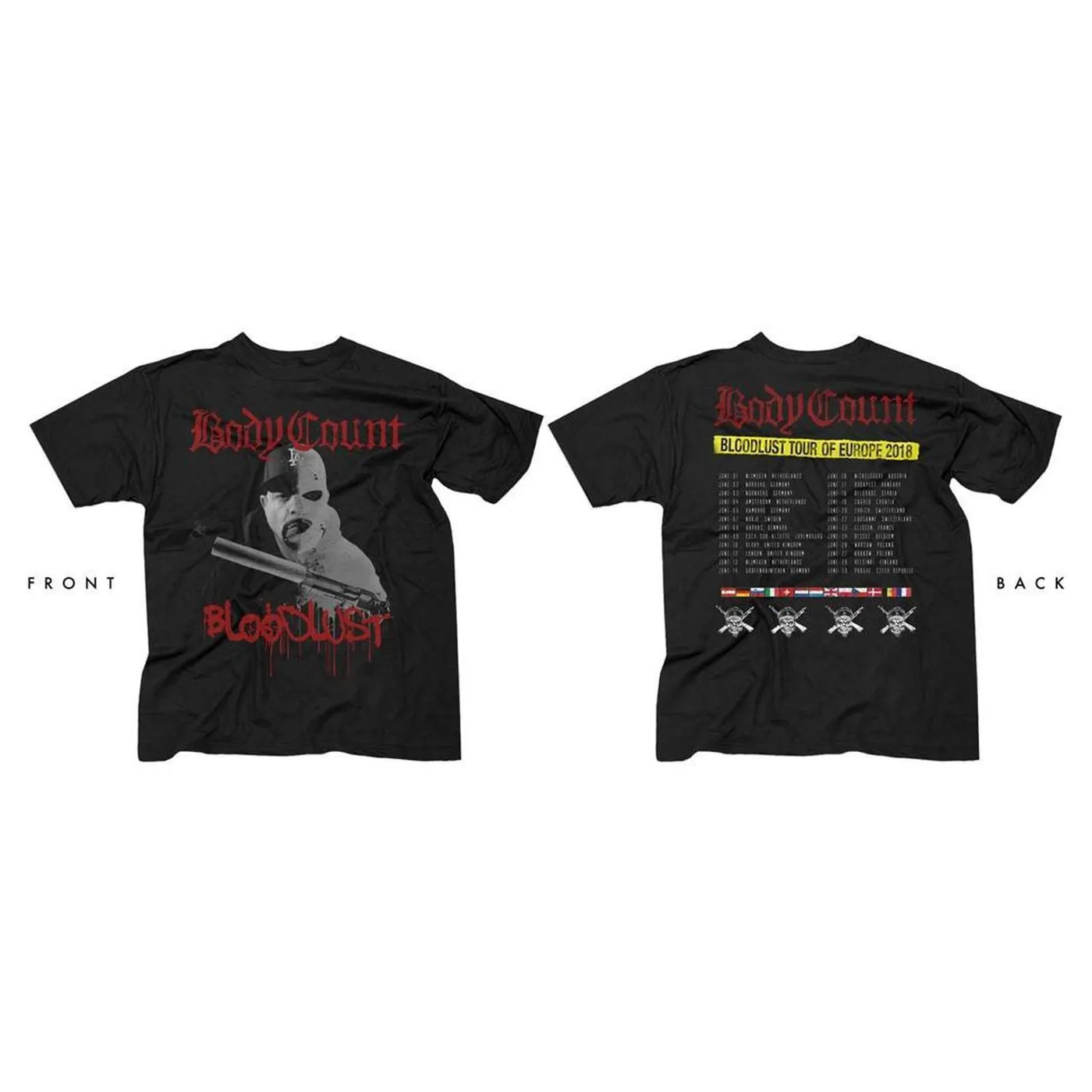 Body Count "Bloodlust 2018 Euro Tour" Men's T-shirt