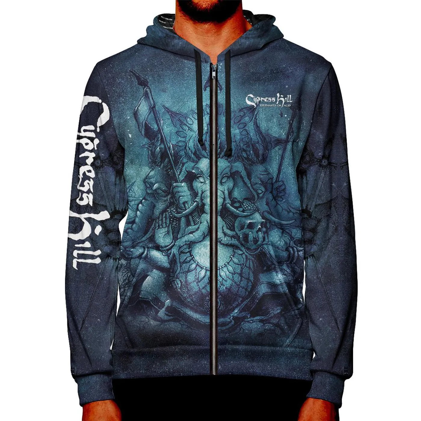 Cypress Hill "Elephants on Acid" Premium All Over Print Zipper Hoodie