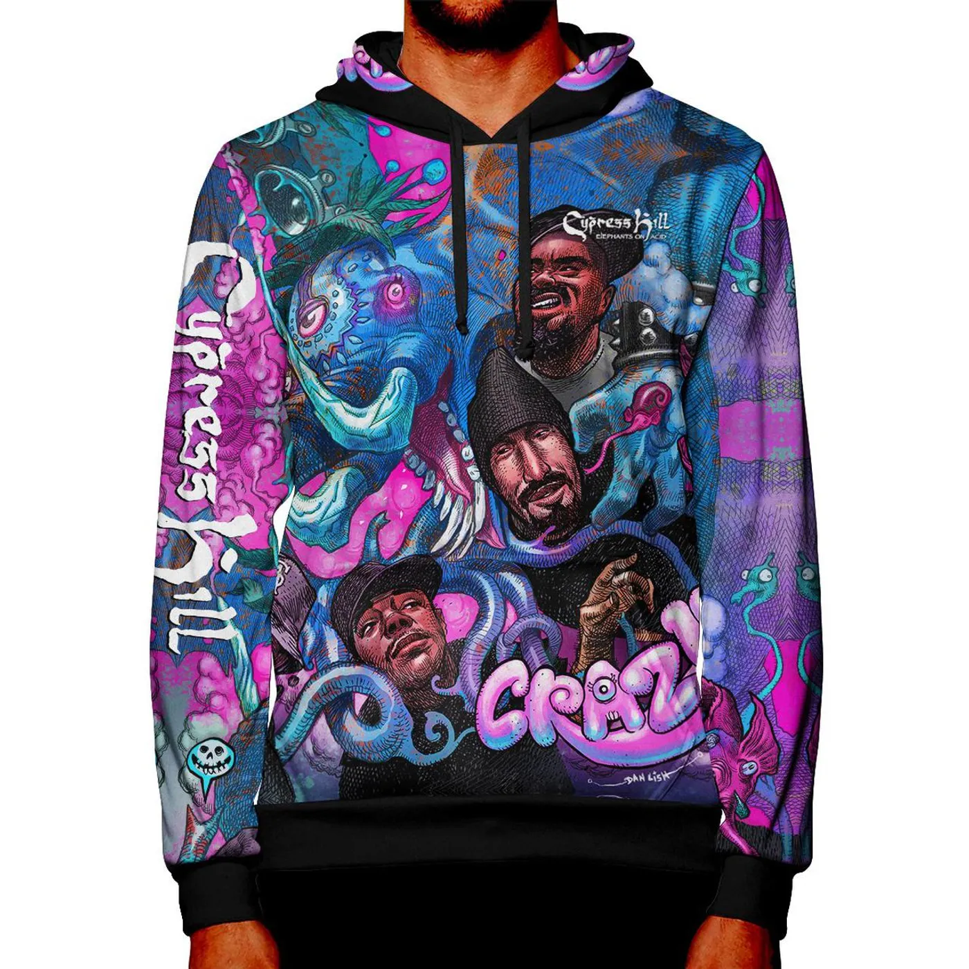 Cypress Hill "Crazy" Premium All Over Print Pullover Hoodie