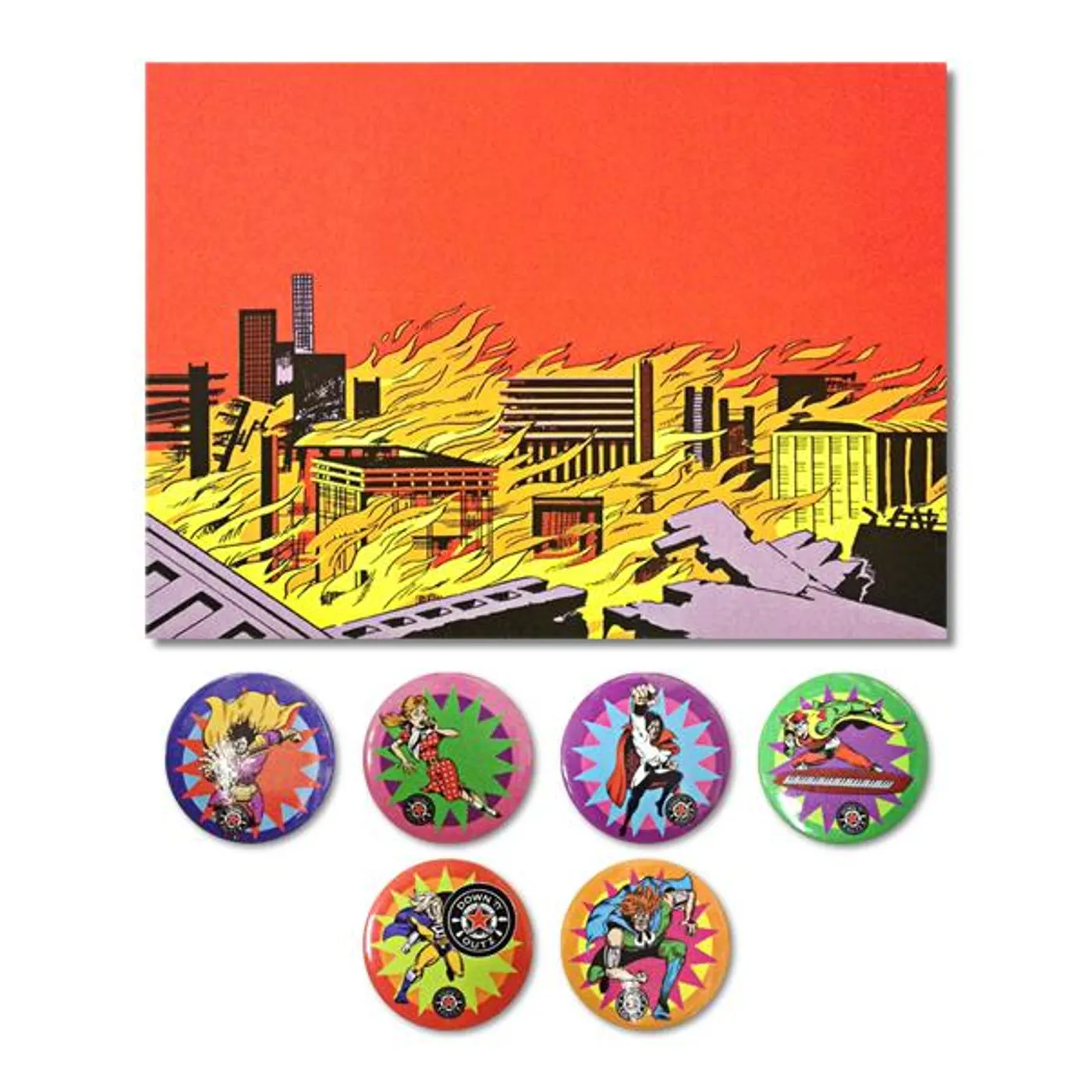 Down 'n' Outz Down N’ Outz Button Pack With Postcard