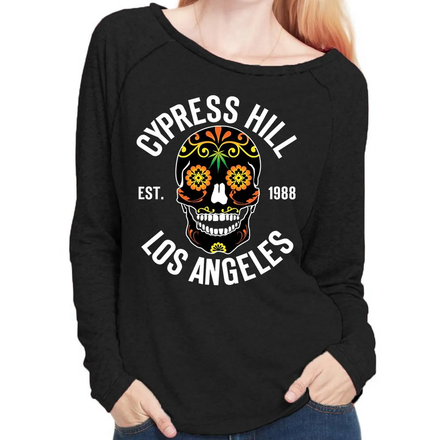 Cypress Hill "Day Of The Dead" Women's Scoop Neck Long Sleeve Shirt