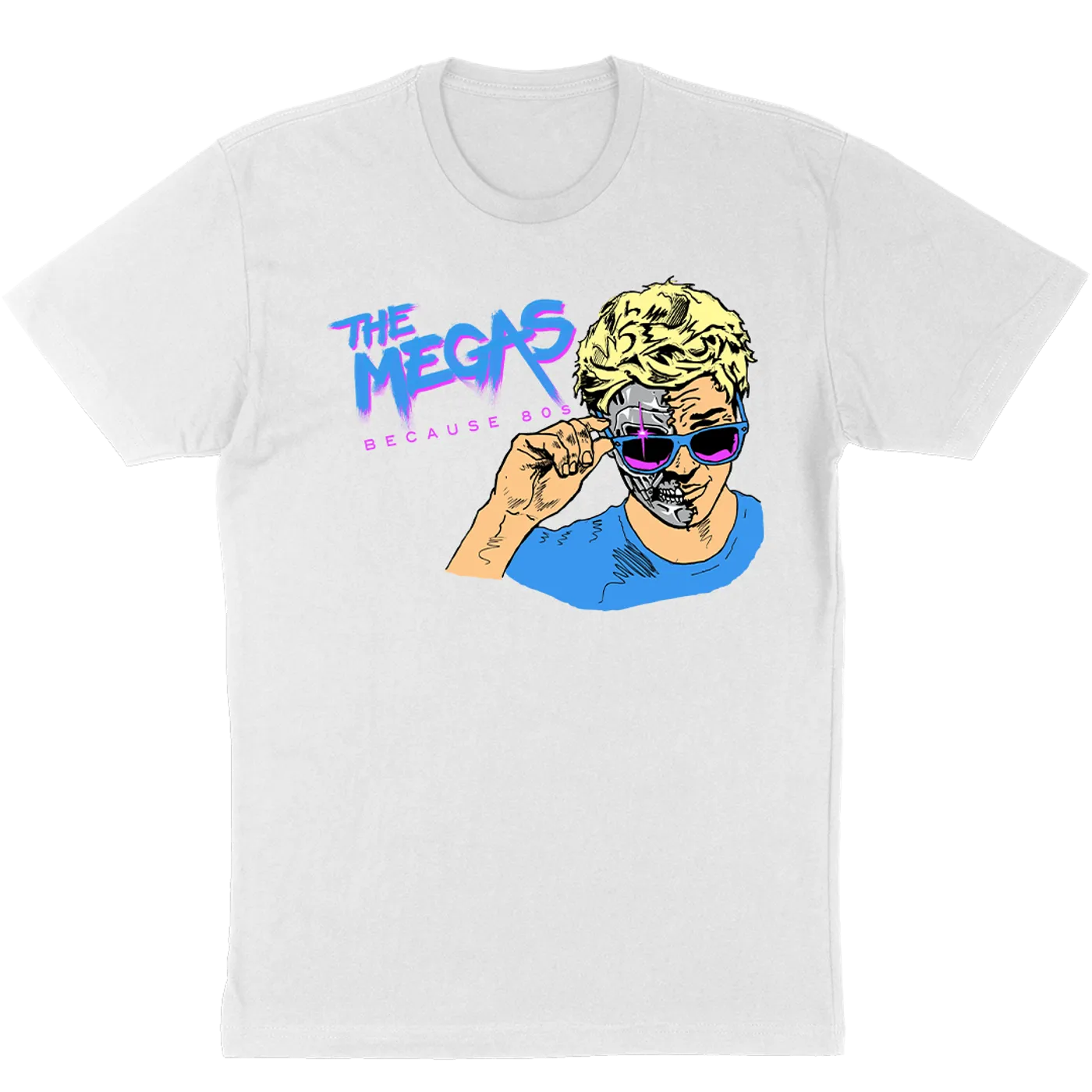 The Megas "Because 80s" Legacy Design T-Shirt in White