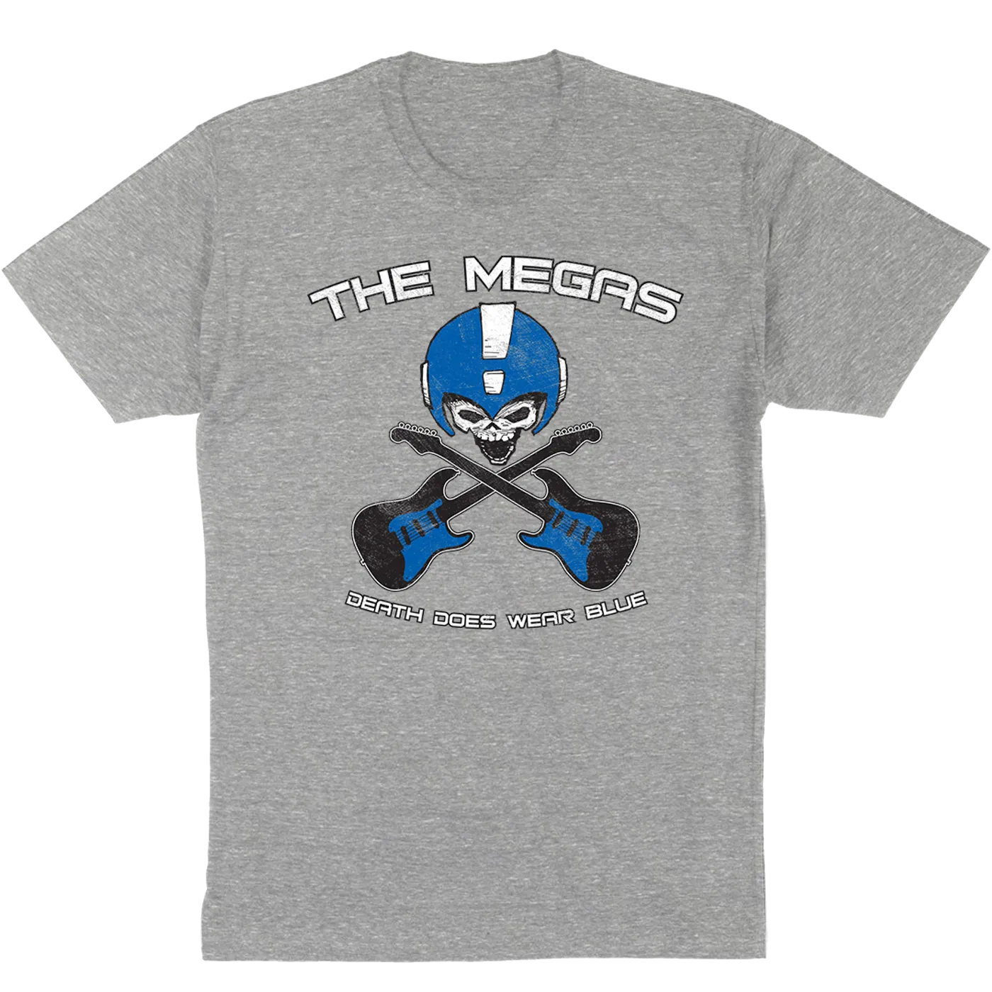 The Megas "Skull N Guitars" Legacy Design T-Shirt in Heather Grey