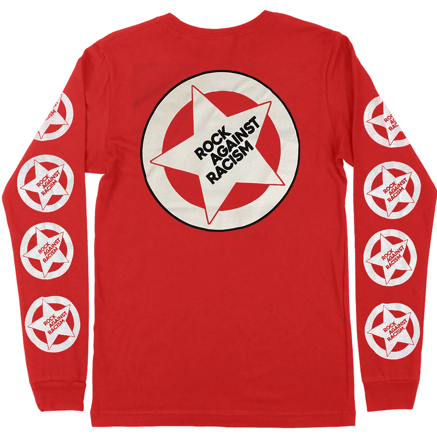 Rock Against Racism "Star Pattern" Long Sleeve T-Shirt in Red