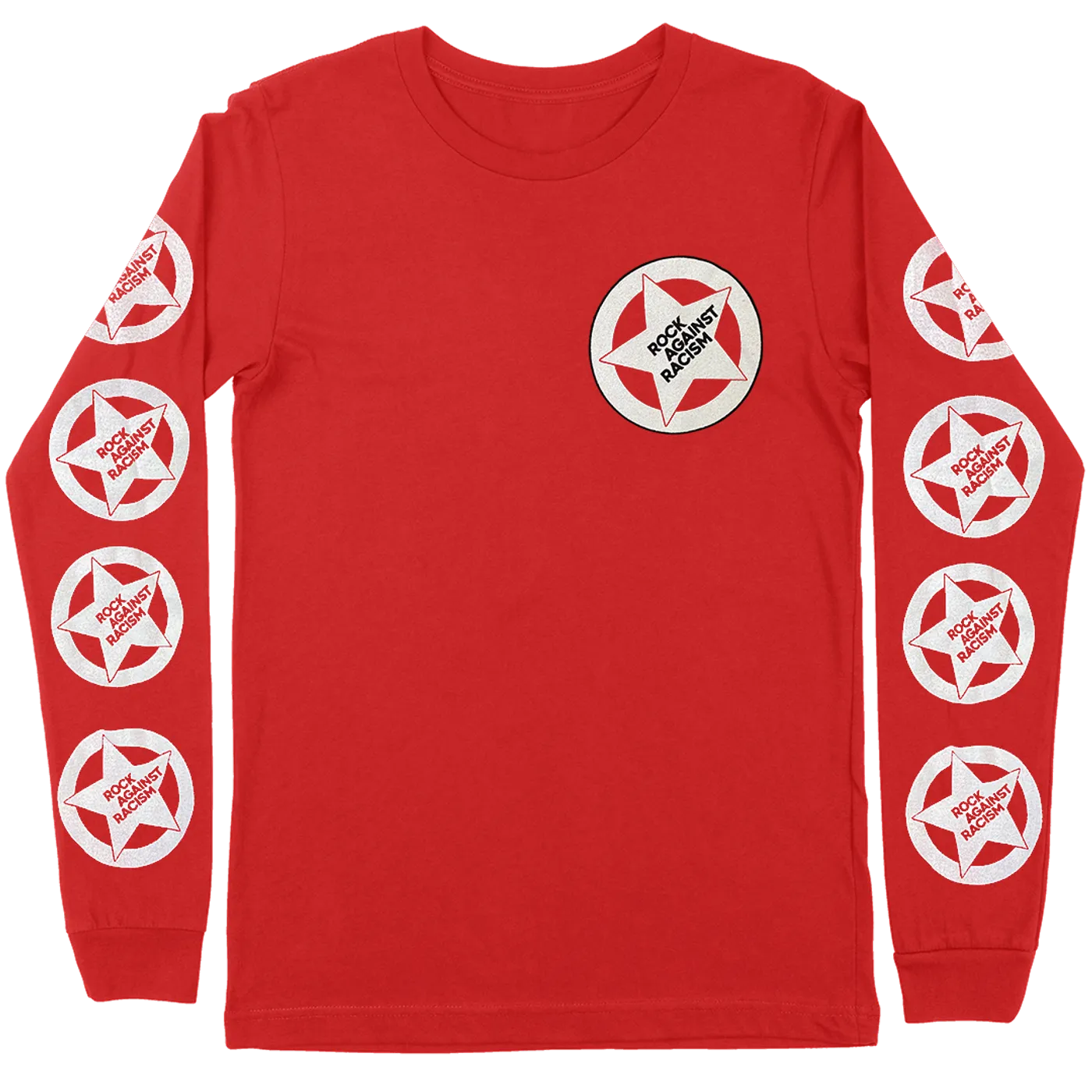 Rock Against Racism "Star Pattern" Long Sleeve T-Shirt in Red