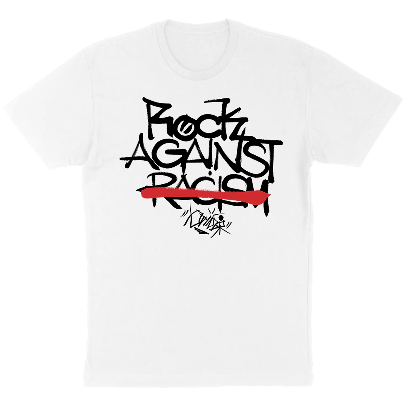Rock Against Racism "Prime Red Stripe" T-Shirt in White