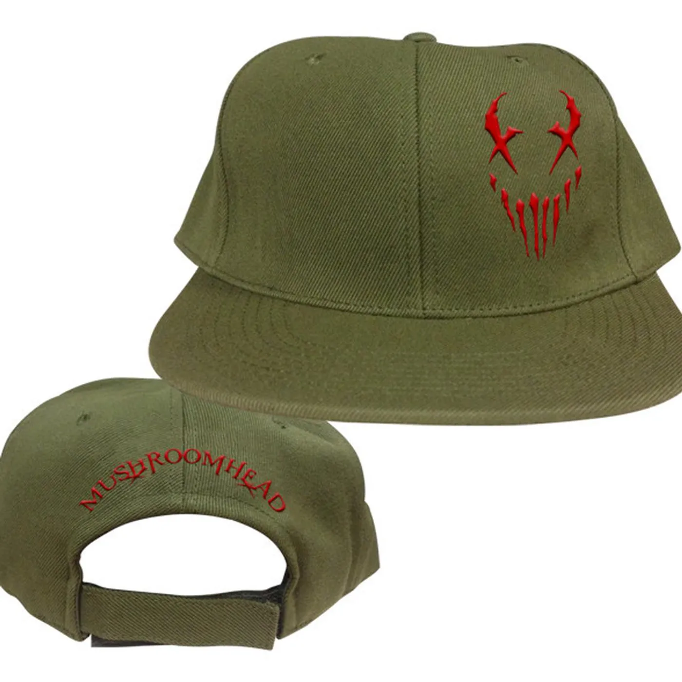 Mushroomhead "X-Face" Snap Back Hat Green/Red