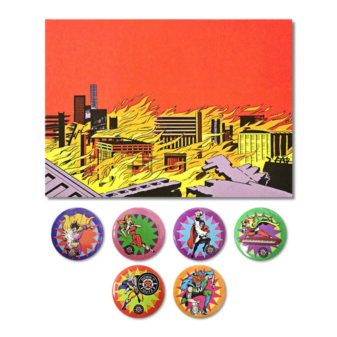 Down 'n' Outz Down N’ Outz Button Pack With Postcard