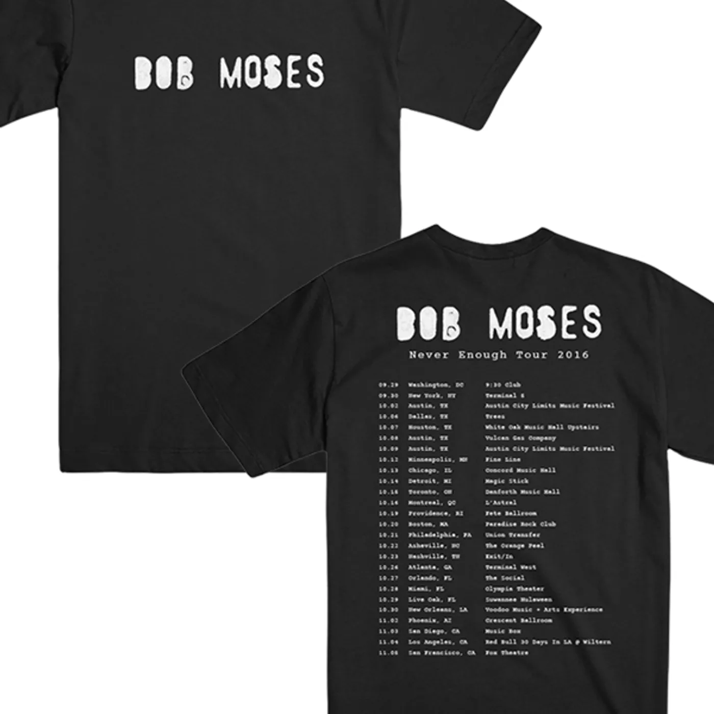 Bob Moses Never Enough Tour Tee (Black)