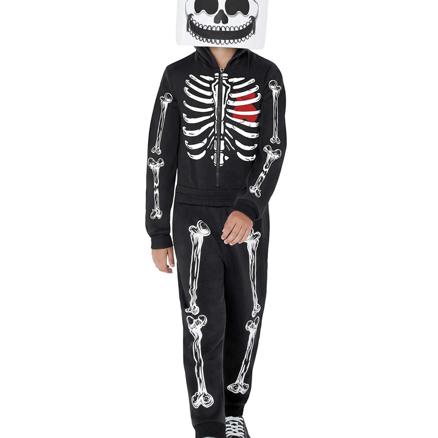 Marshmello Skeleton Jumpsuit Costume (Youth)