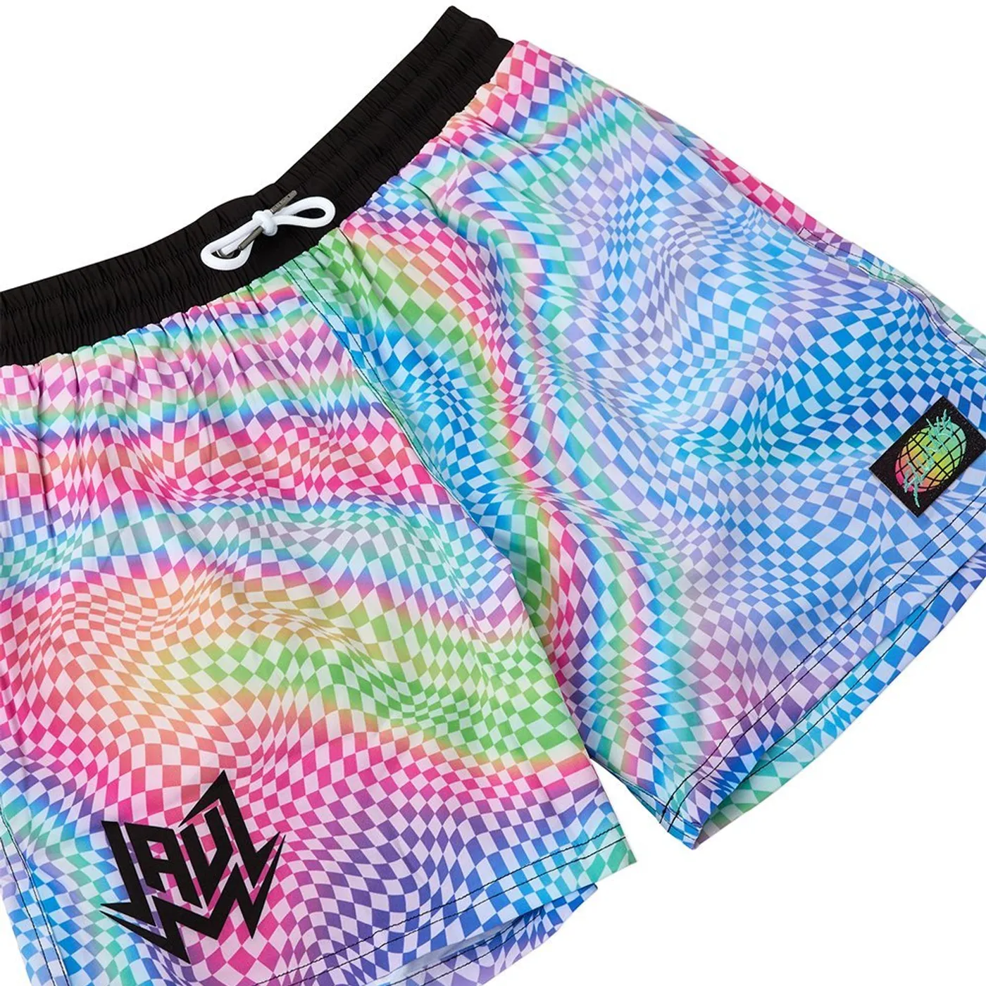 Jauz Checkered Slunks Board Shorts (Rainbow)