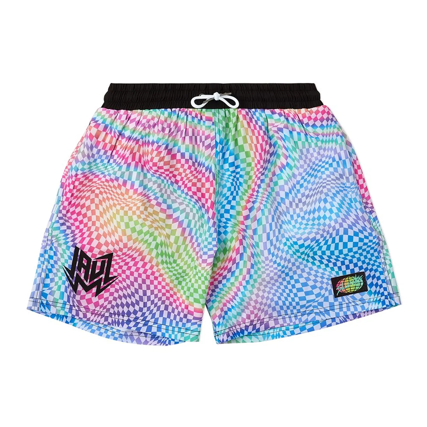 Jauz Checkered Slunks Board Shorts (Rainbow)