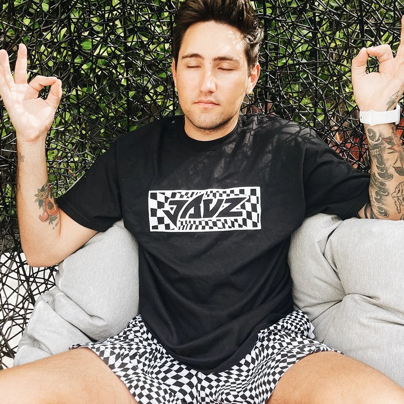 Jauz Checkered Box Logo T-Shirt