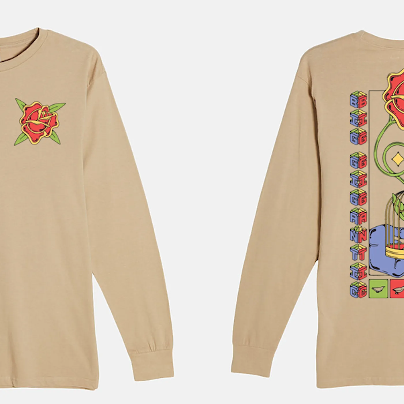Big Gigantic "Free" Tan Long Sleeve