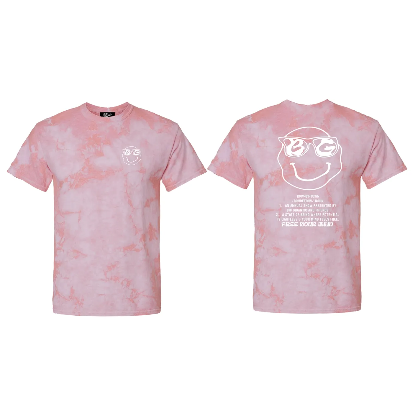 Big Gigantic Smile Rowdytown Tee - Pink Tie-Dye