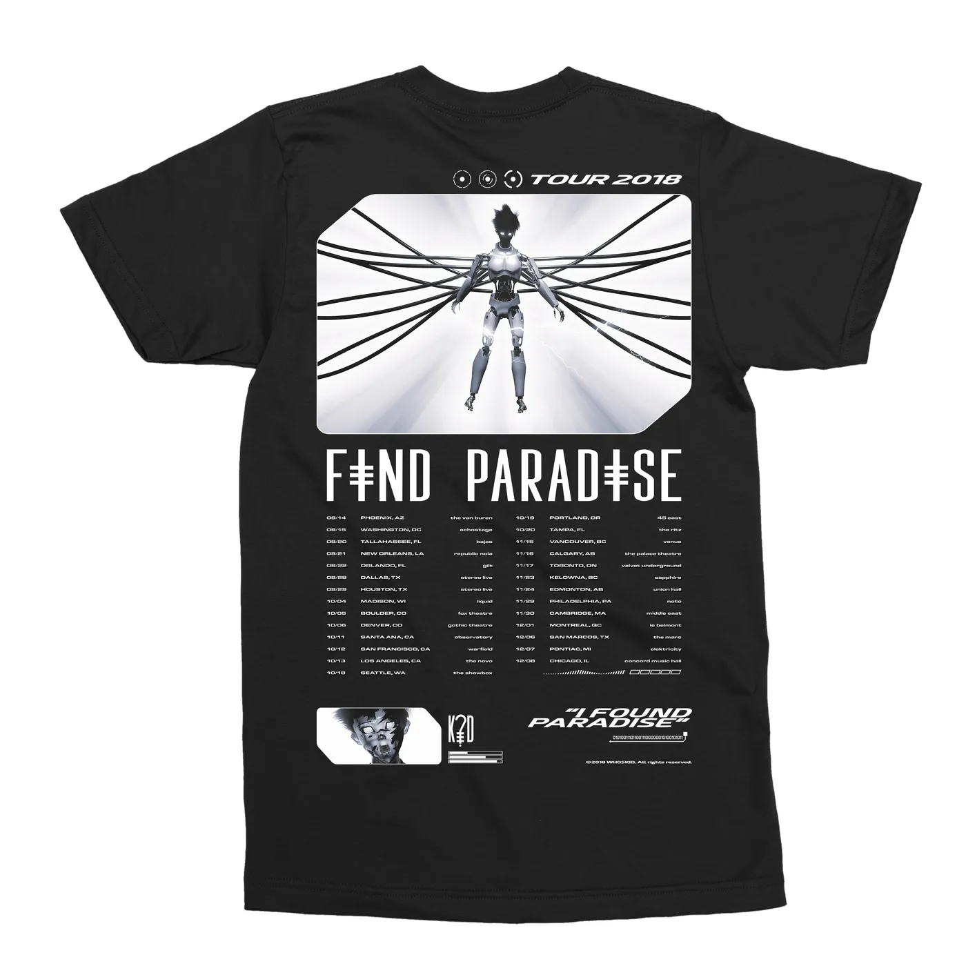 k?d Find Paradise Tour Tee