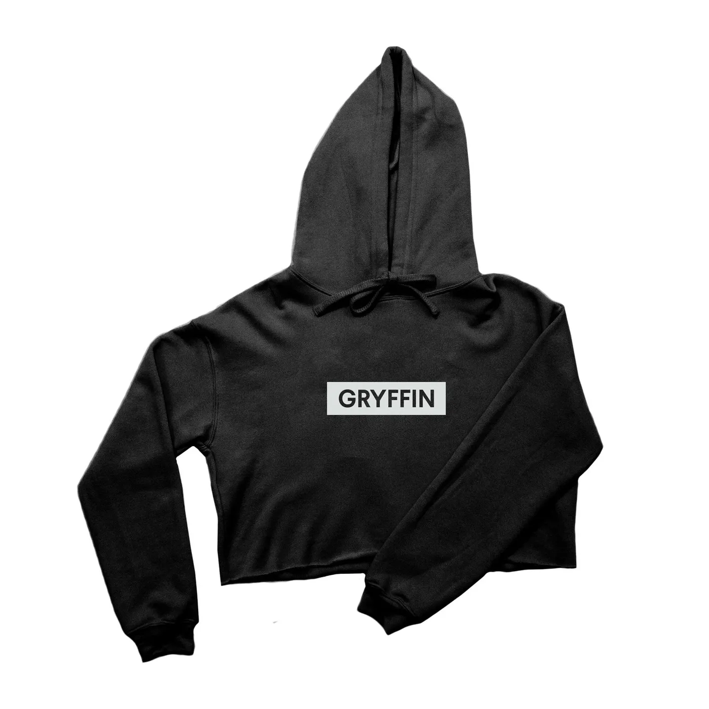 Crop Hoodie Black Gryffin