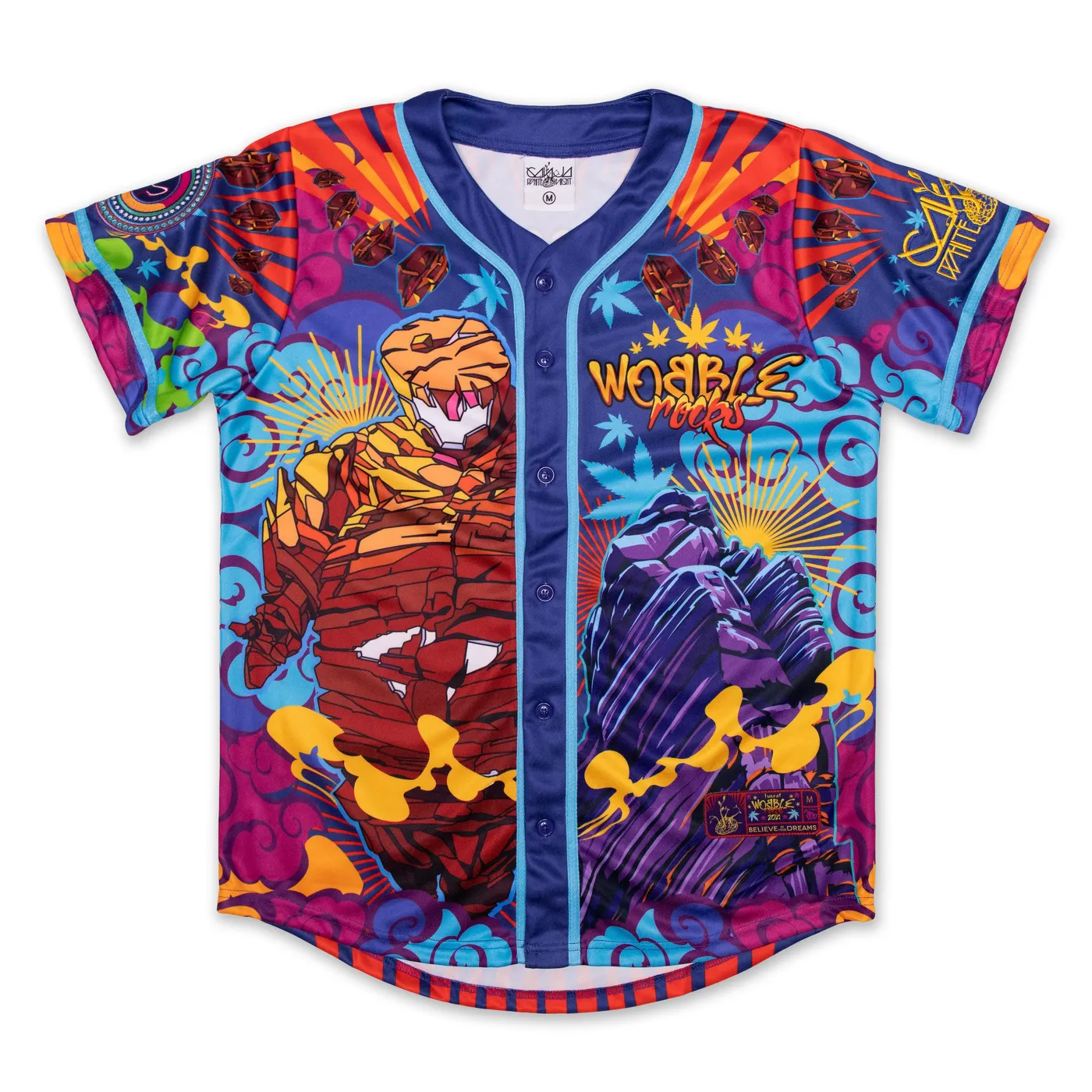 Ganja White Night Wobble Rocks Baseball Jersey