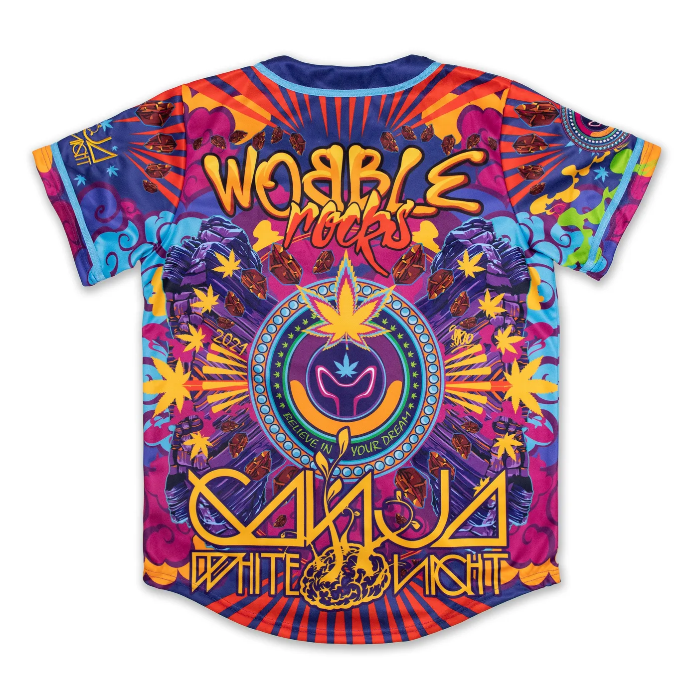 Ganja White Night Wobble Rocks Baseball Jersey