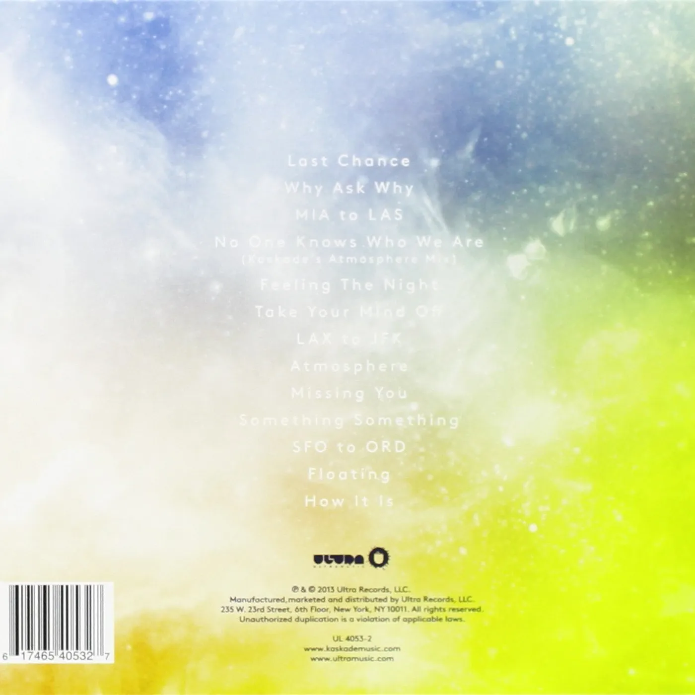 Kaskade Atmosphere Album (CD)