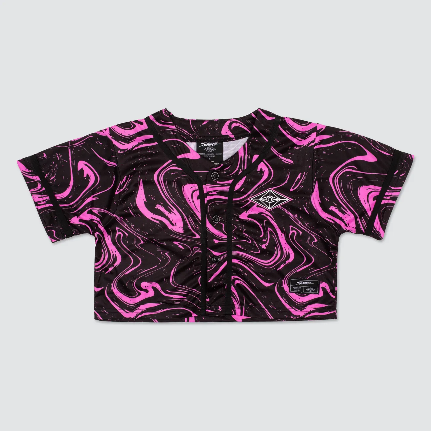 SLANDER SPACEMAN CROP JERSEY - PINK/BLACK MARBLE