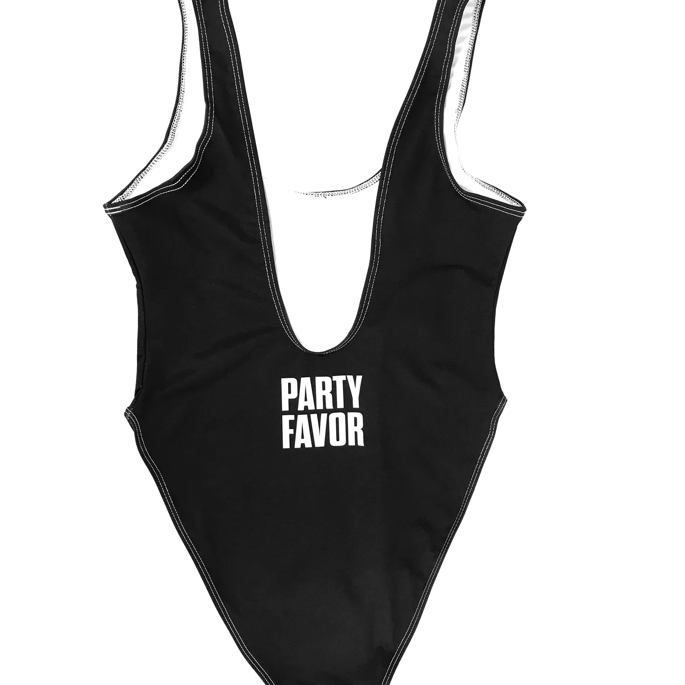 Party Favor FASHION AF PARTY SWIMSUIT - BLACK (High Cut Sides / Low Back)