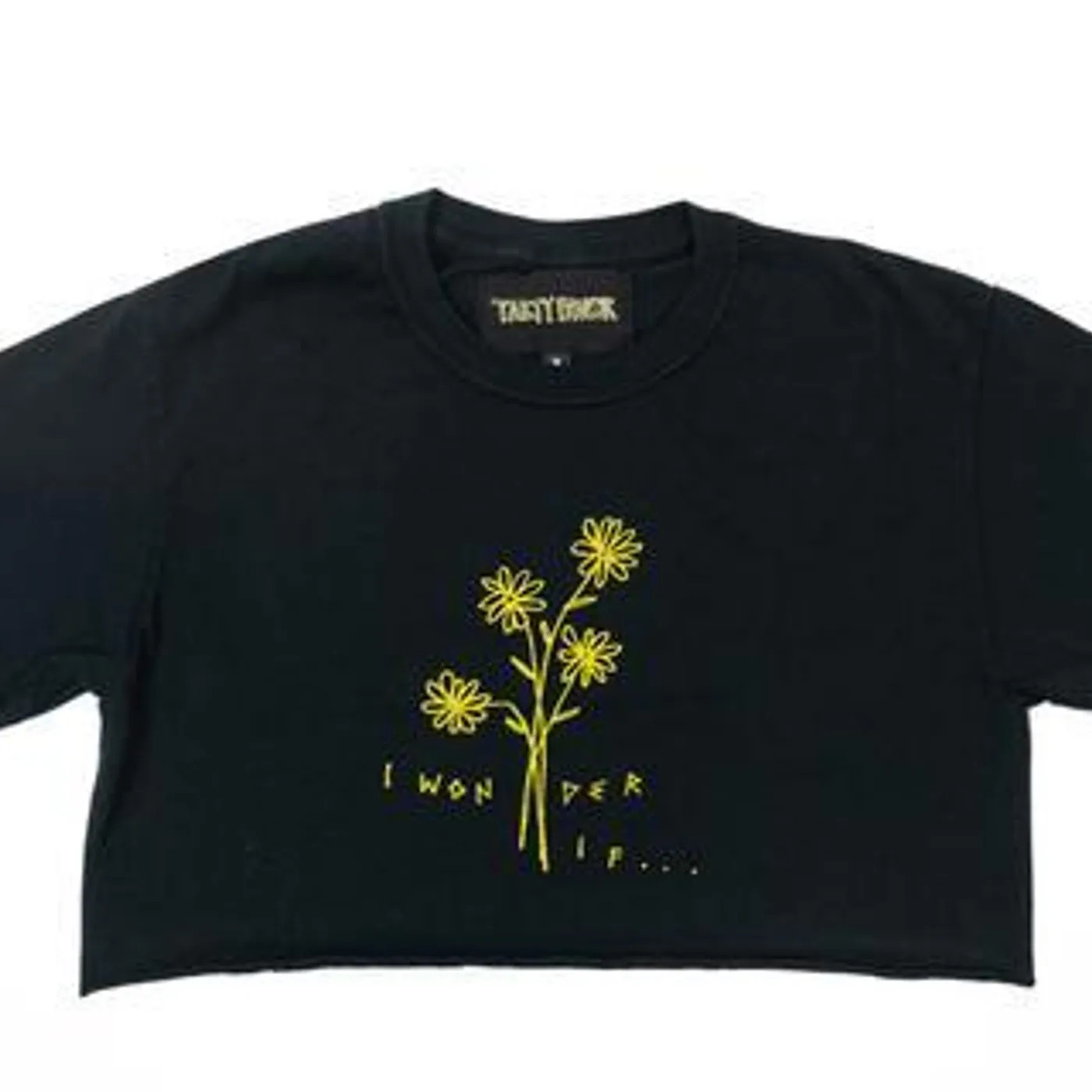 Party Favor "I WONDER IF" CROP TOP (BLACK)