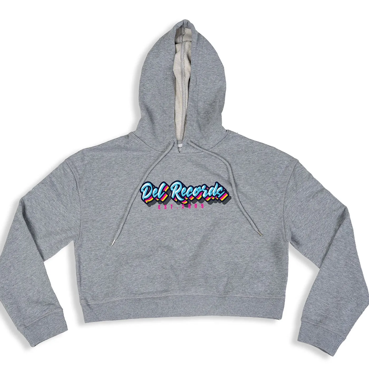 DEL Records DR Decal Crop Hoodie