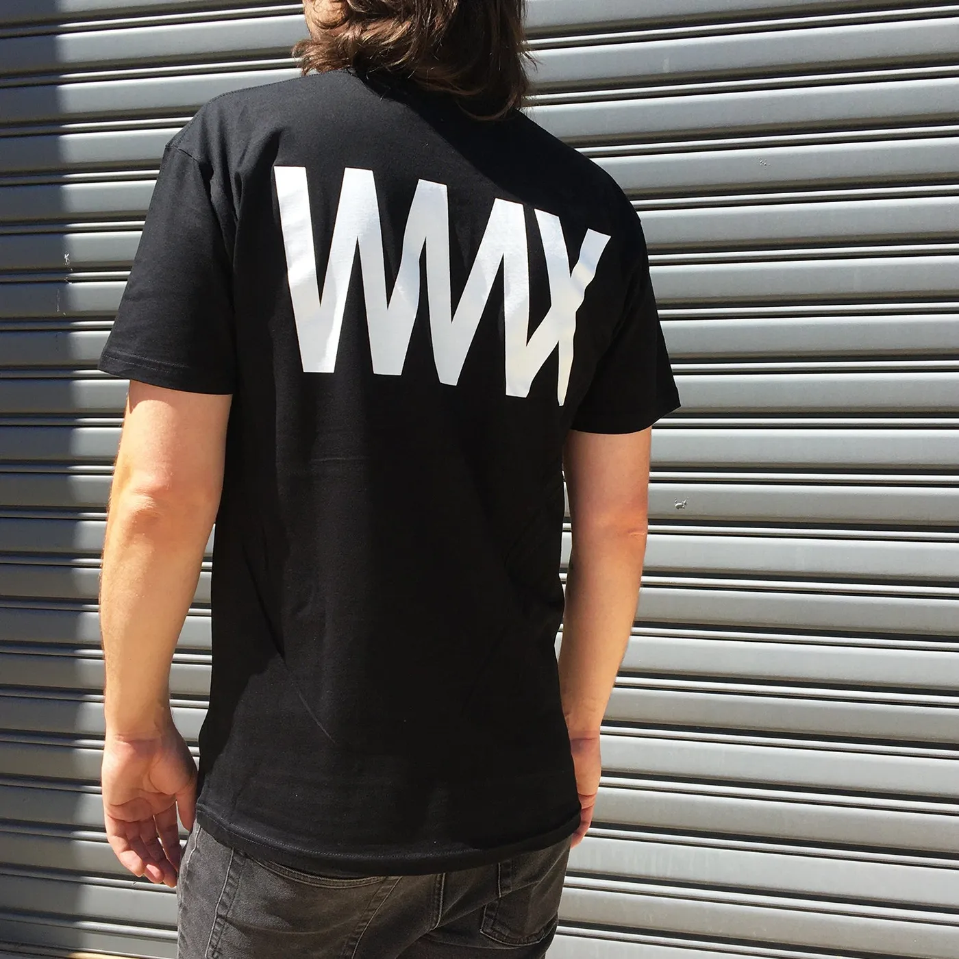 WAAX White on Black Logo Tee