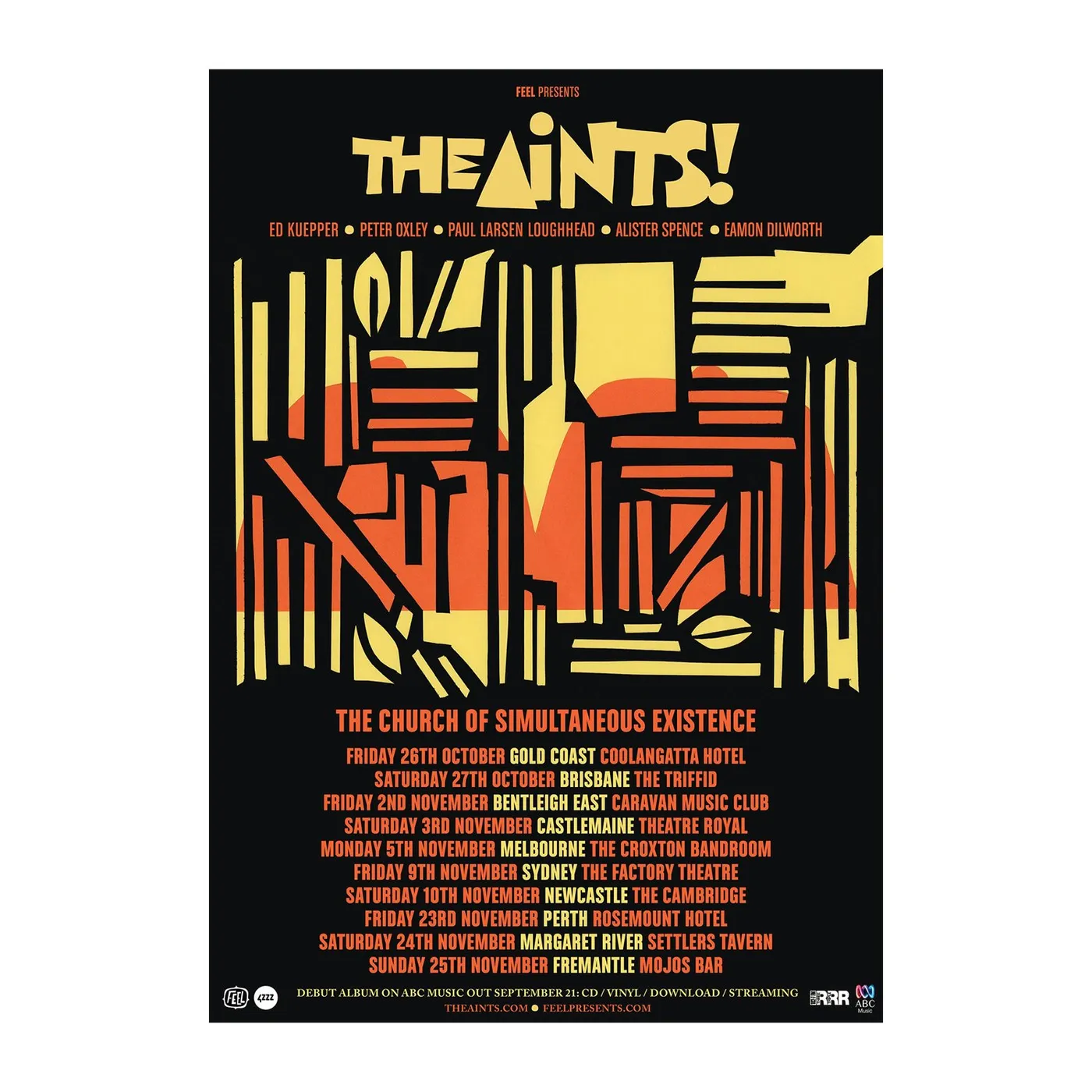 The Aints! The Church of Simultaneous Existence Tour Poster