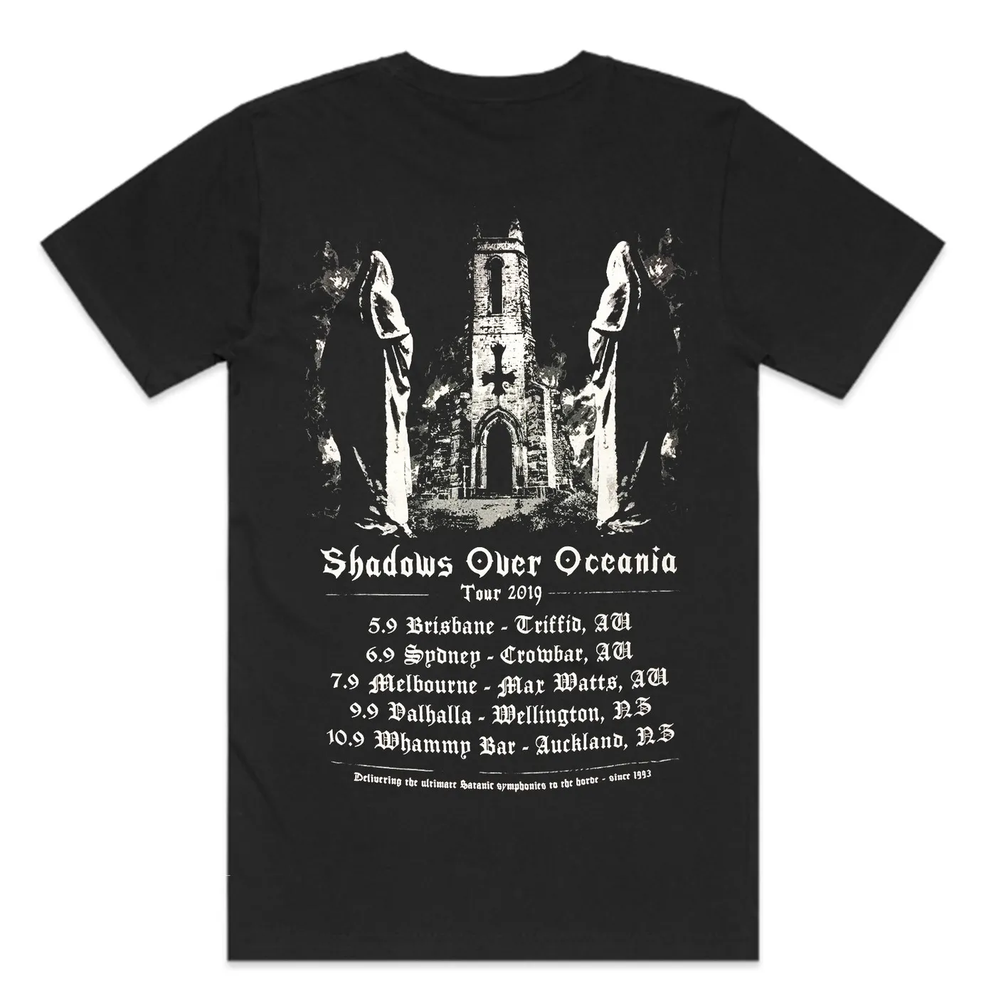Dark Funeral Shadows Over Oceania Tour 2019 T-Shirt (Black)